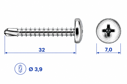 VIJAK DIN 7504 N 3,9x32